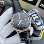 Replica Omega Seamaster Watch Black Dial With Leather Strap
